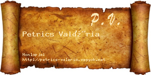 Petrics Valéria névjegykártya