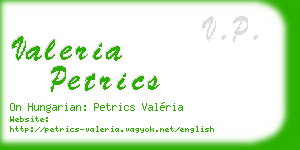 valeria petrics business card